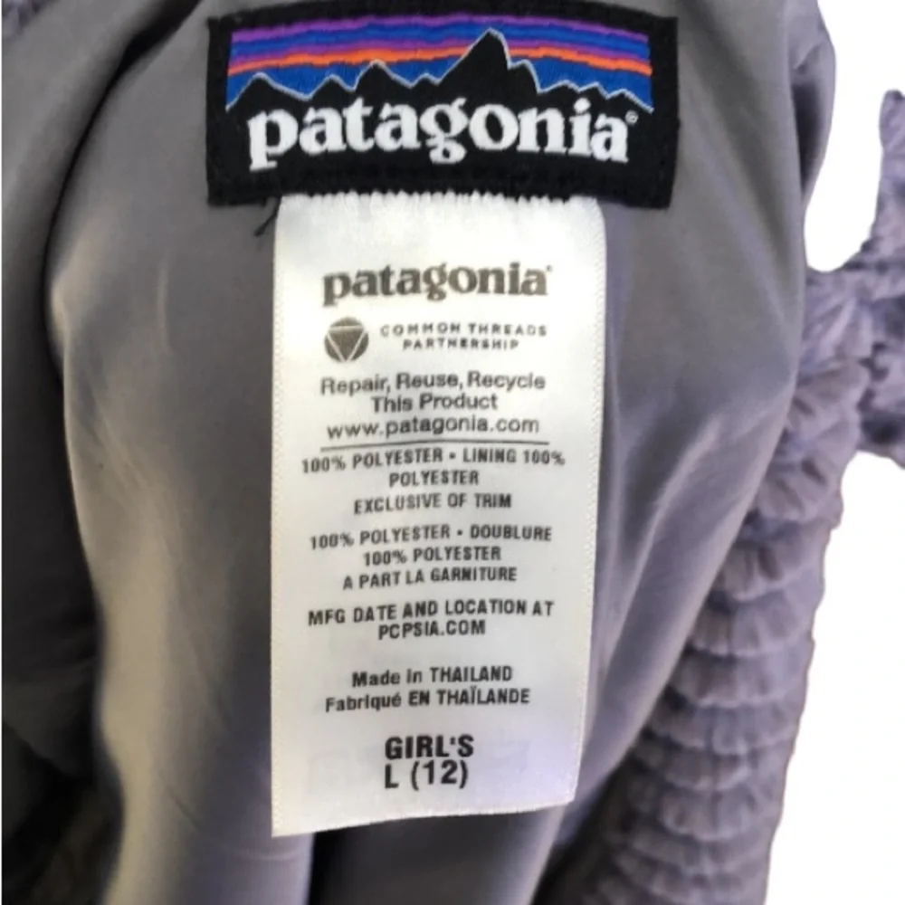 Patagonia girls size large 12 -14 lilac faux fur jacket lined